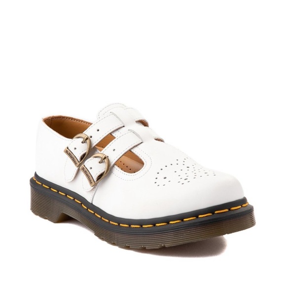 Dr Martens 8065 Women's White Mary Jane Smooth Leather Shoes - Picture 2 of 7
